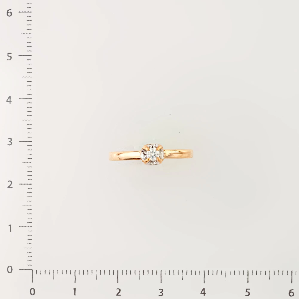 Кольцо с бриллиантом из красного золота 585 пробы