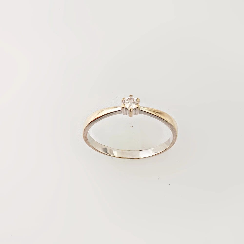 Кольцо с бриллиантом из белого золота 585 пробы