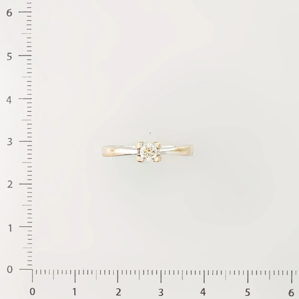 Кольцо с бриллиантом из белого золота 585 пробы