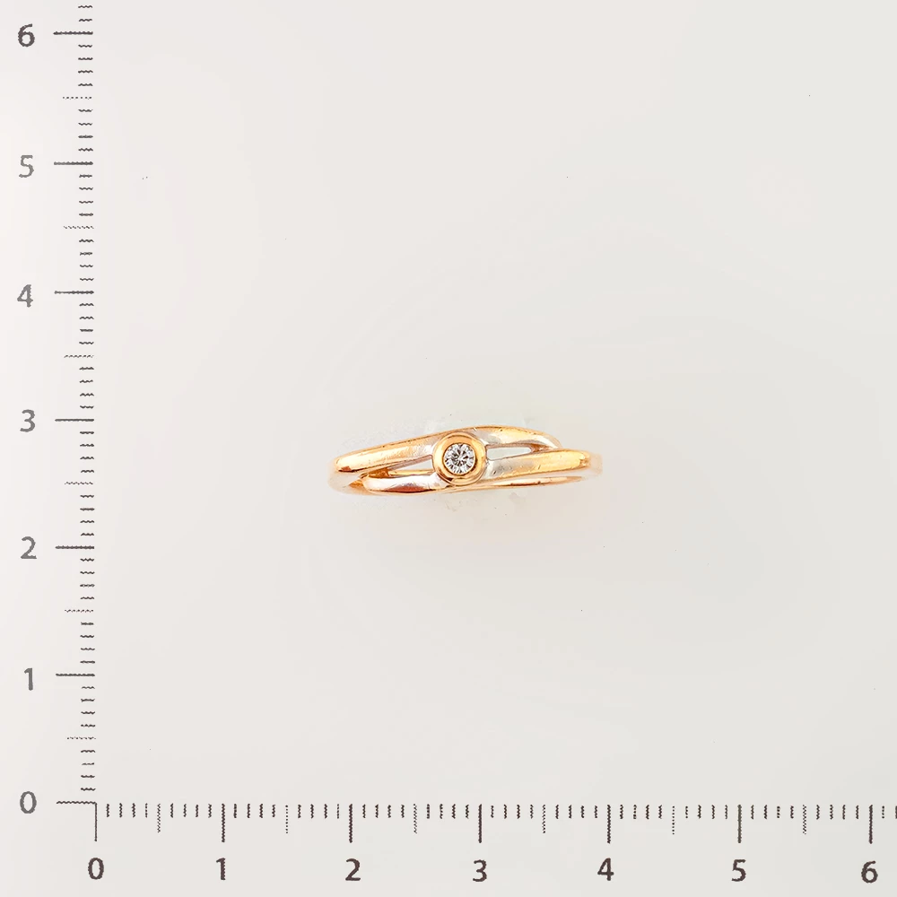 Кольцо с бриллиантом из красного золота 585 пробы