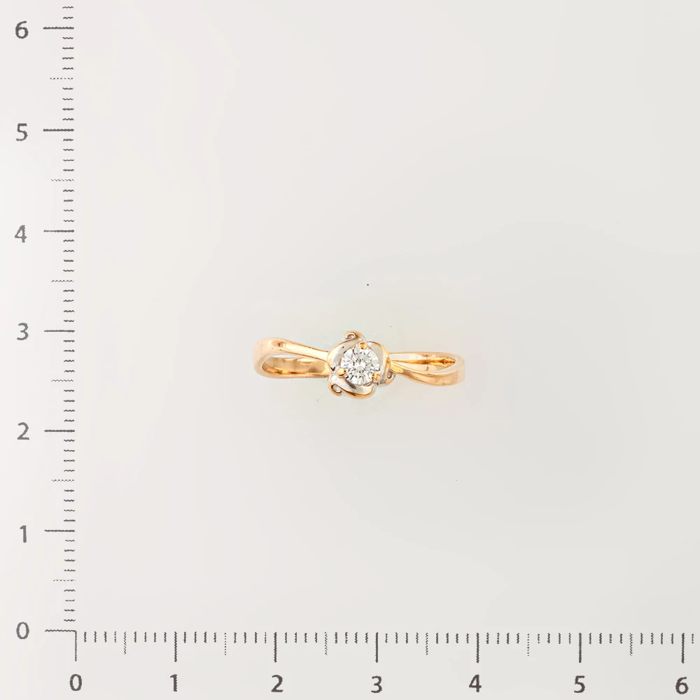 Кольцо с бриллиантом из красного золота 585 пробы