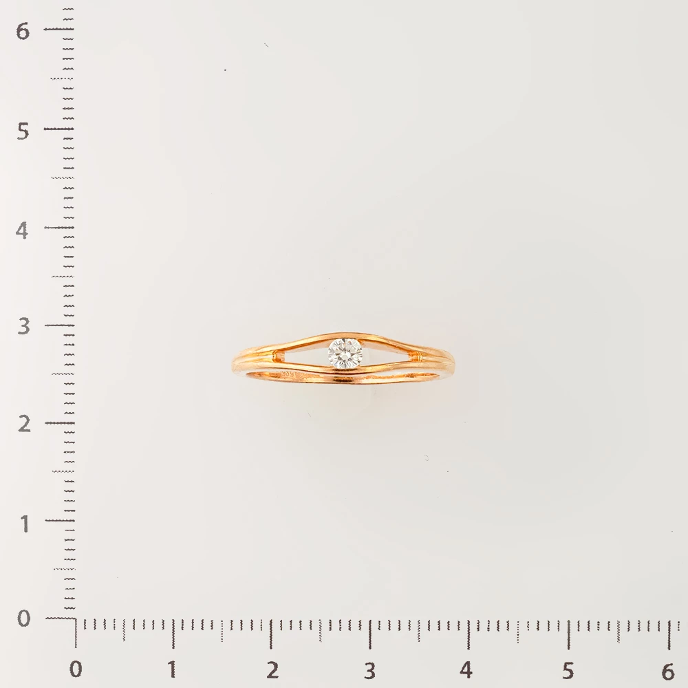 Кольцо с бриллиантом из красного золота 585 пробы