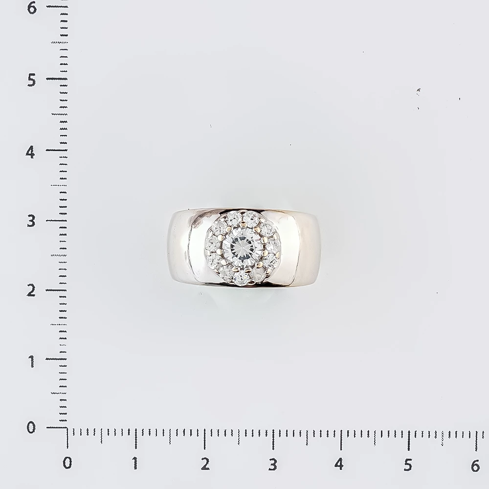 Кольцо с фианитом из белого золота 585 пробы