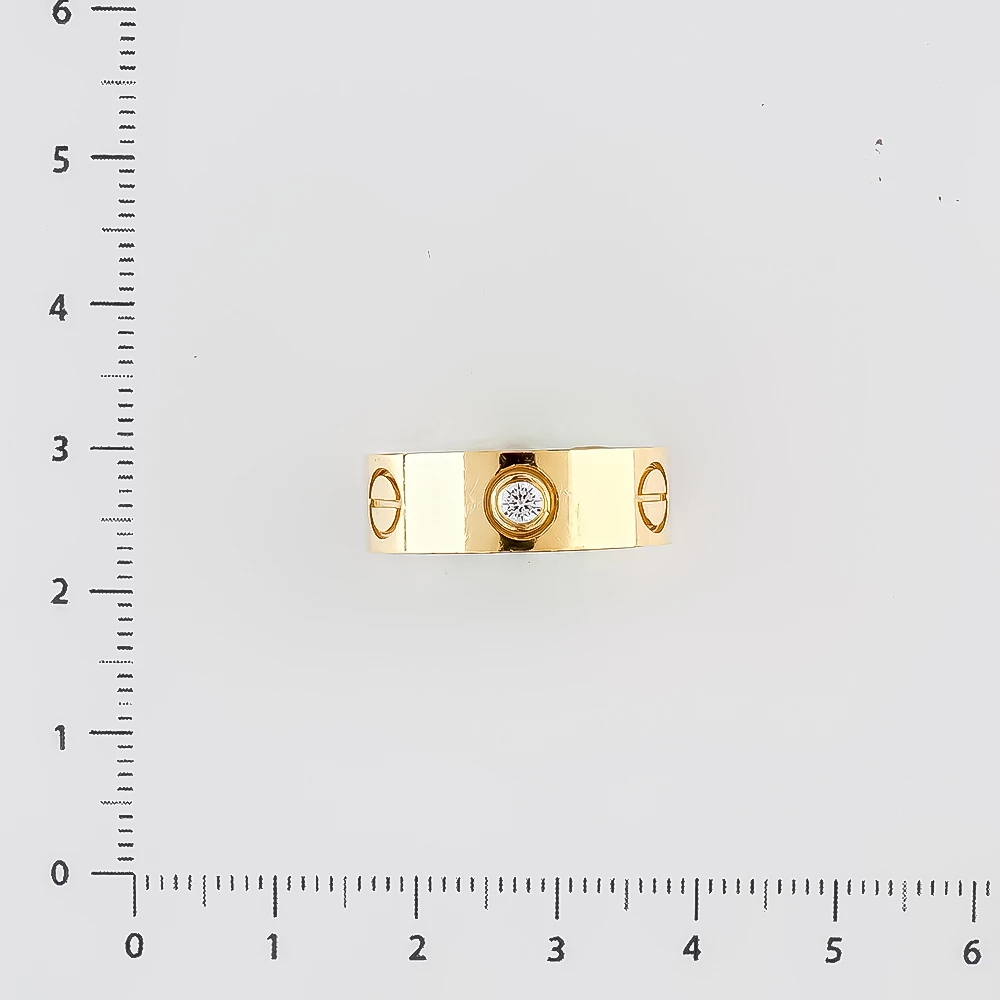 Кольцо с фианитом из желтого золота 585 пробы