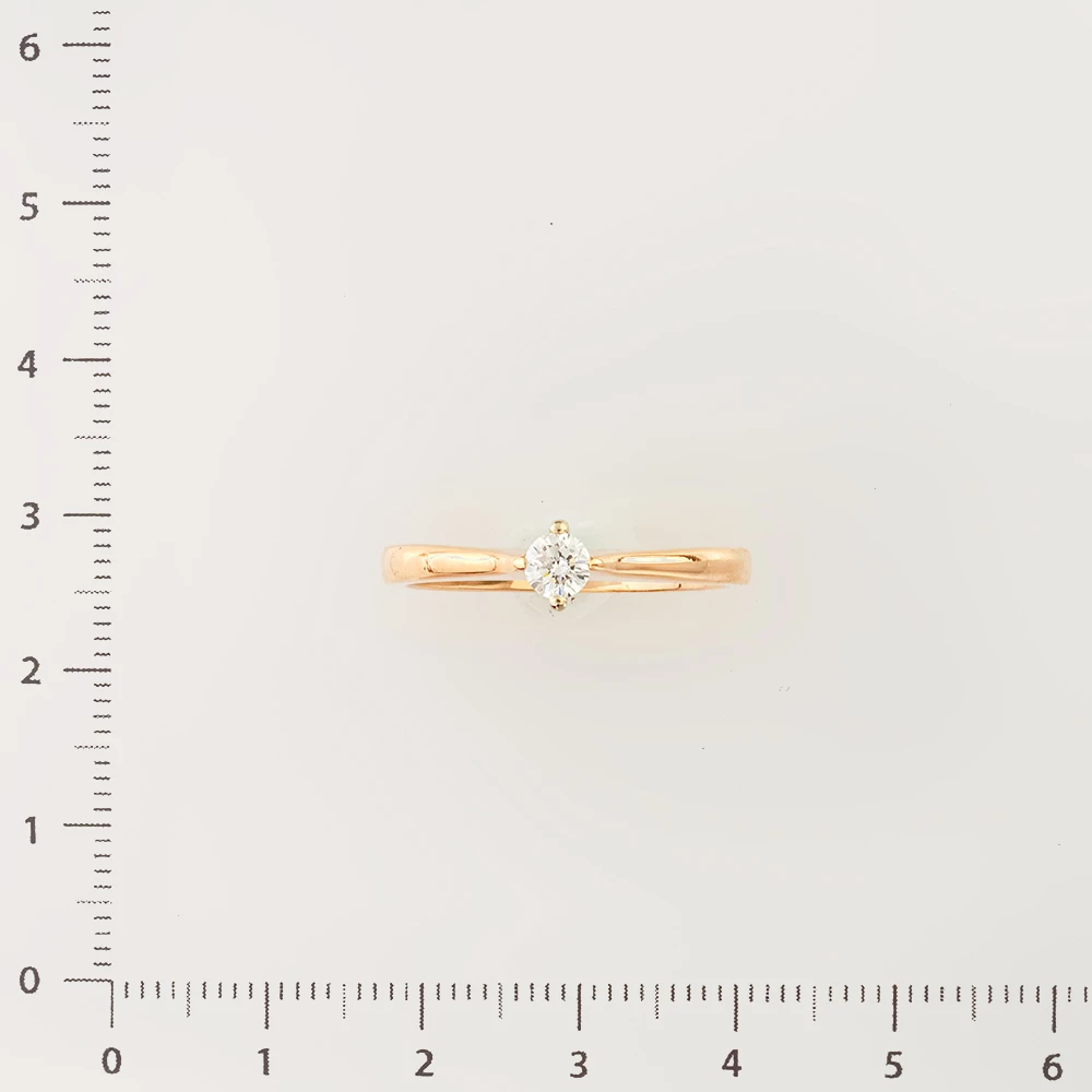 Кольцо с бриллиантом из красного золота 585 пробы