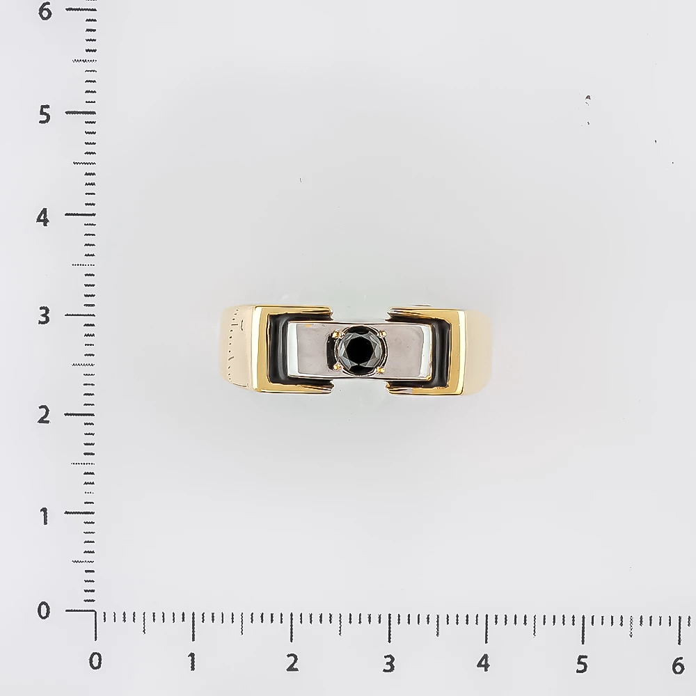 Кольцо с ониксом из желтого золота 585 пробы