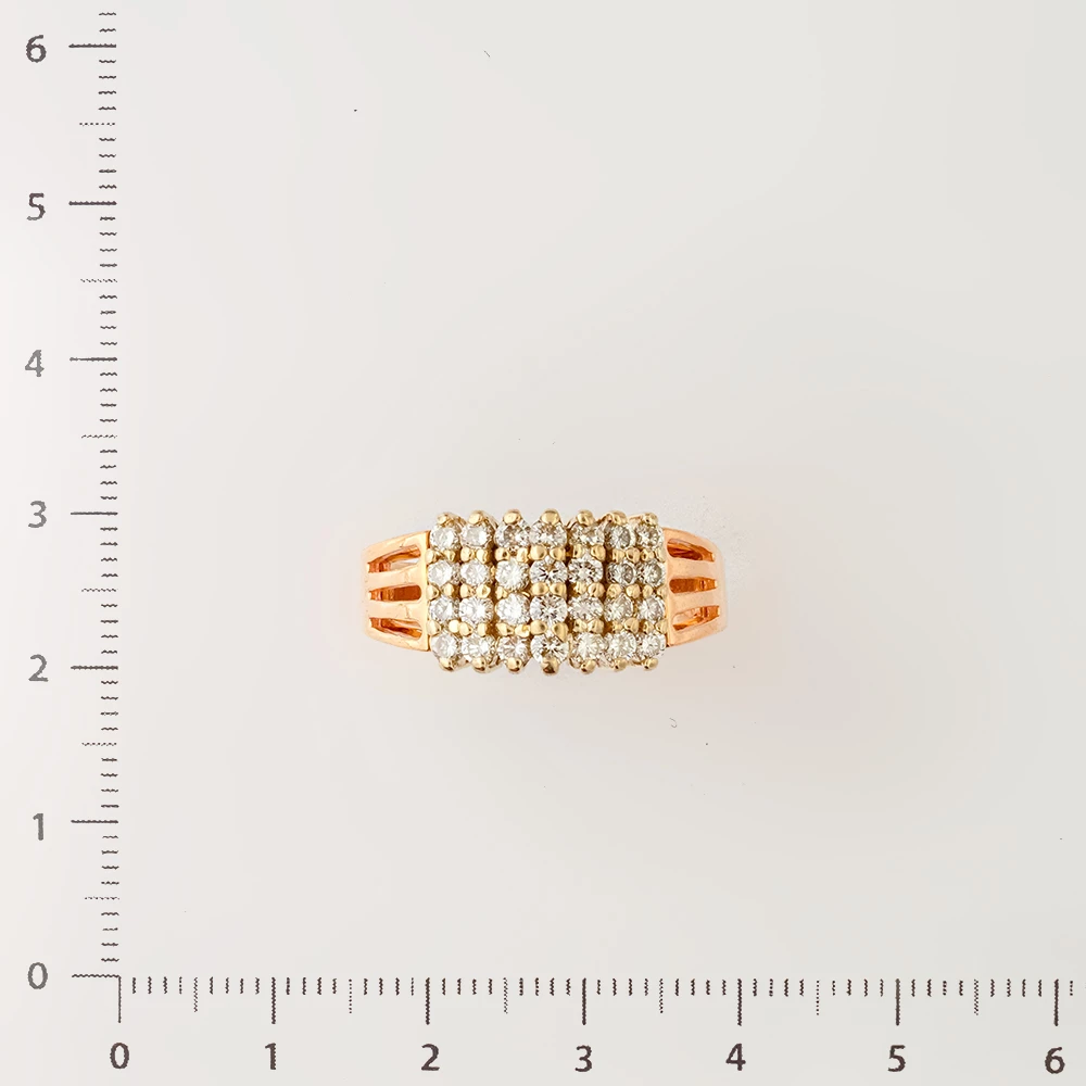 Кольцо с бриллиантом из красного золота 585 пробы