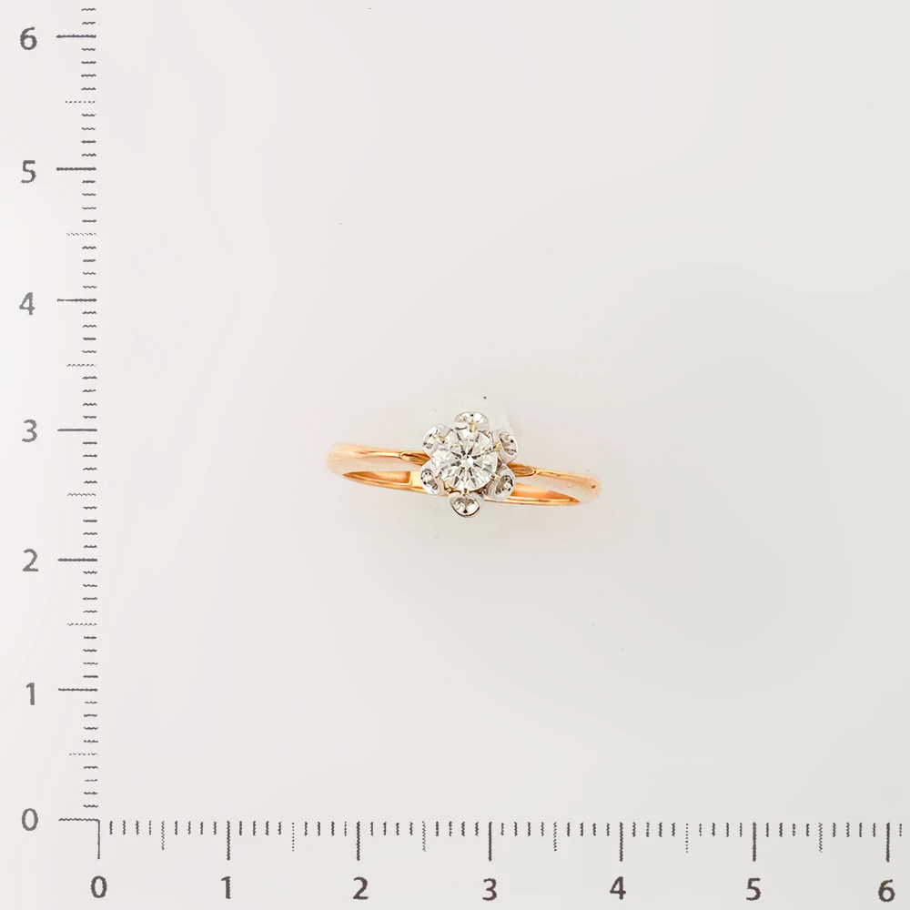 Кольцо с бриллиантом из красного золота 585 пробы