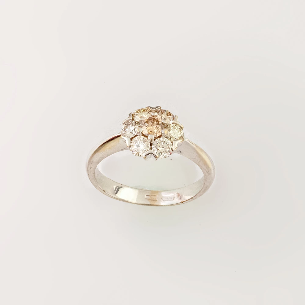 Кольцо с бриллиантом из белого золота 585 пробы