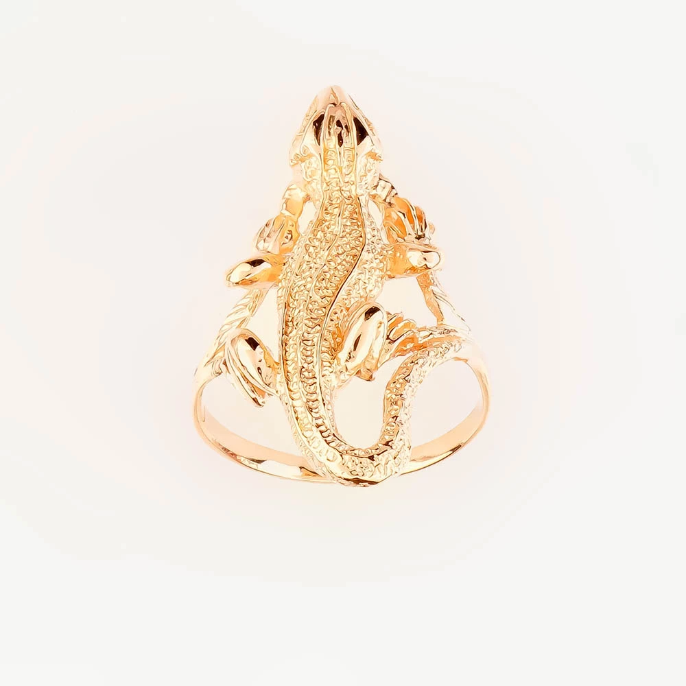 Кольцо с фианитом из красного золота 585 пробы