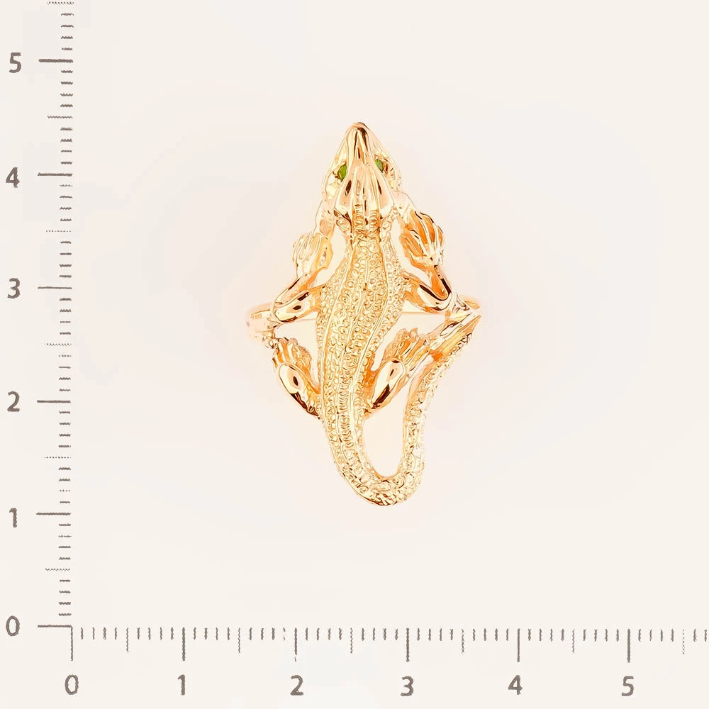 Кольцо с фианитом из красного золота 585 пробы