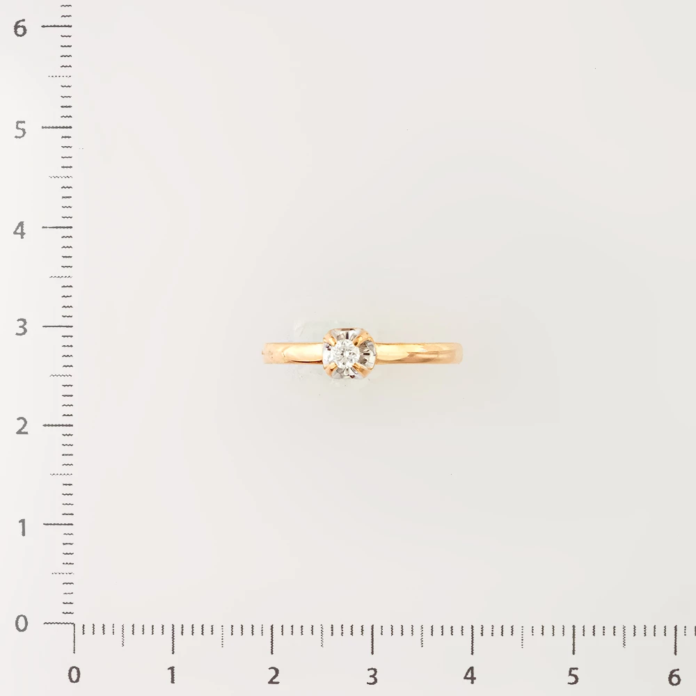 Кольцо с бриллиантом из красного золота 585 пробы