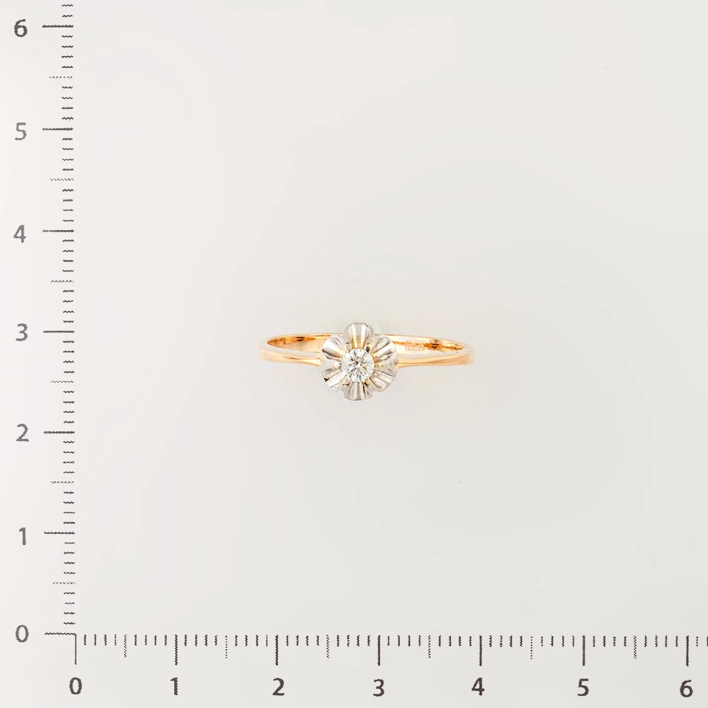 Кольцо с бриллиантом из красного золота 585 пробы