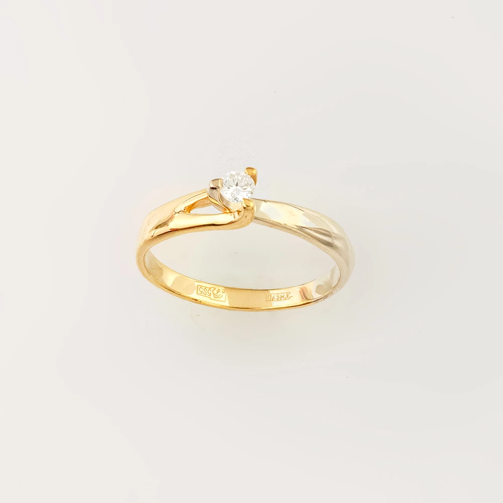 Кольцо с бриллиантом из белого золота 585 пробы