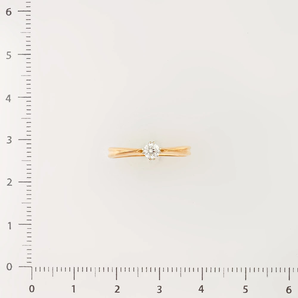 Кольцо с бриллиантом из красного золота 585 пробы