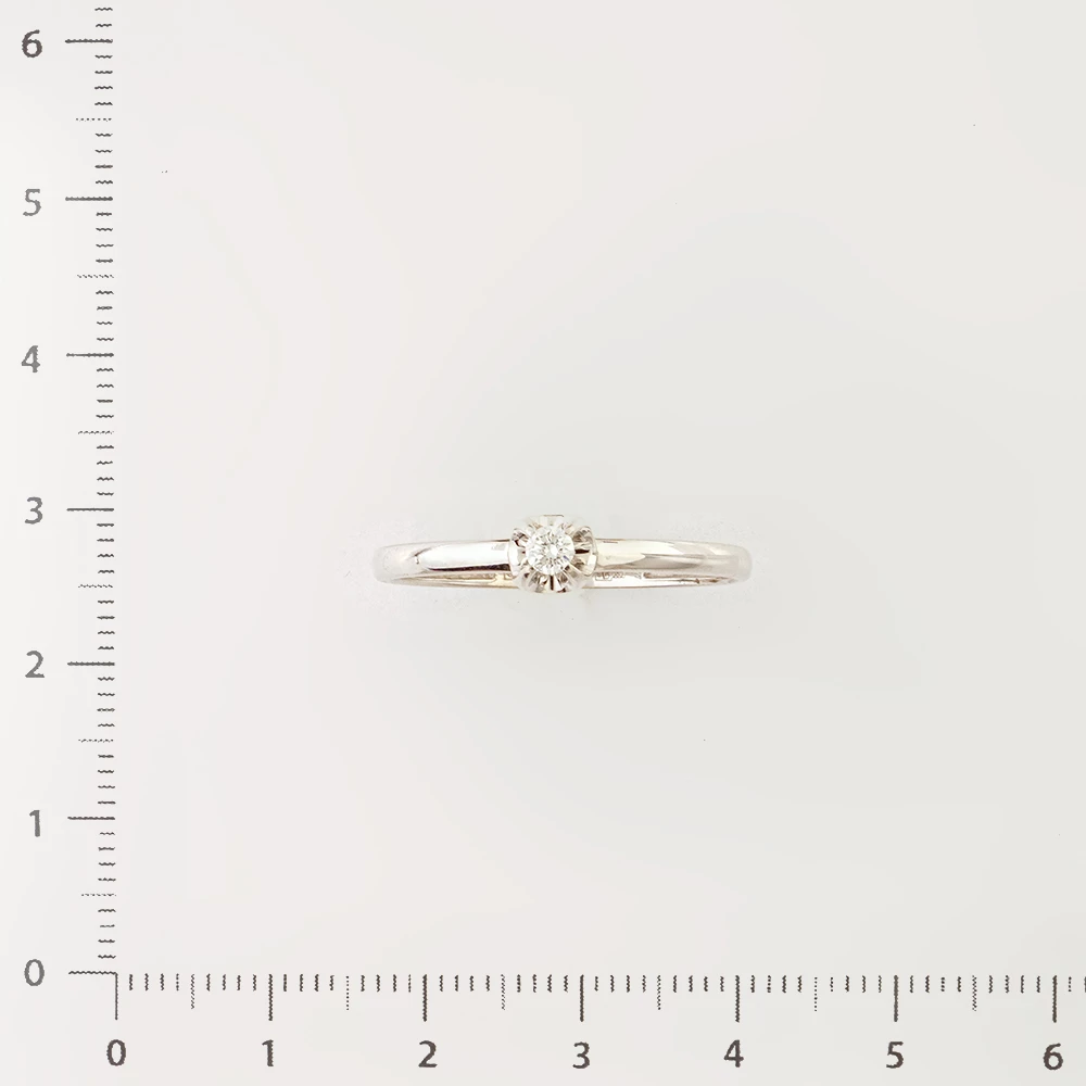 Кольцо с бриллиантом из белого золота 585 пробы