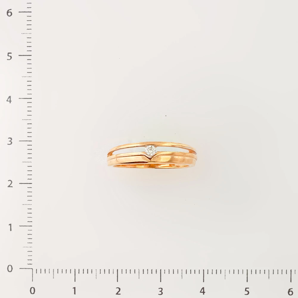 Кольцо с бриллиантом из красного золота 585 пробы