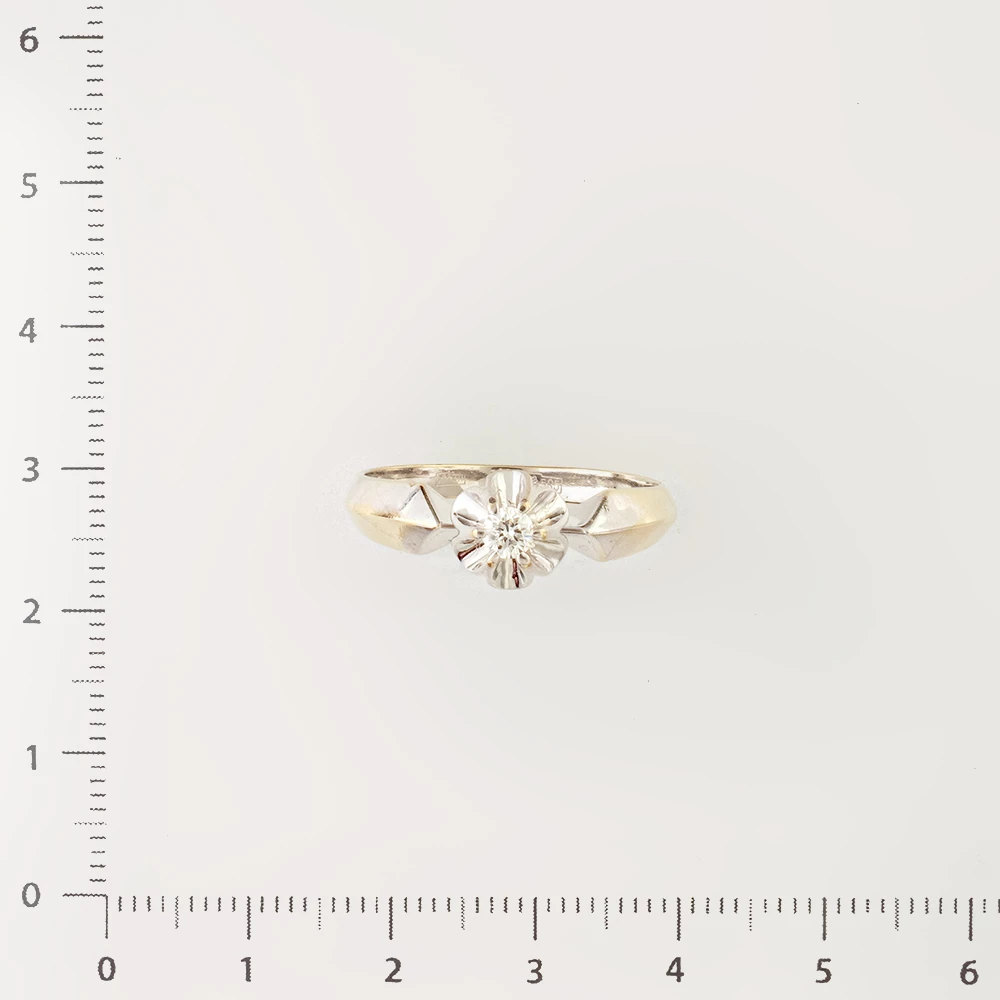 Кольцо с бриллиантом из белого золота 585 пробы