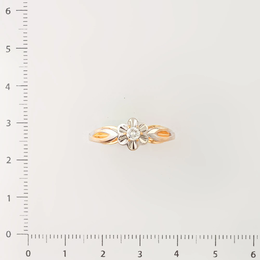 Кольцо с бриллиантом из красного золота 585 пробы