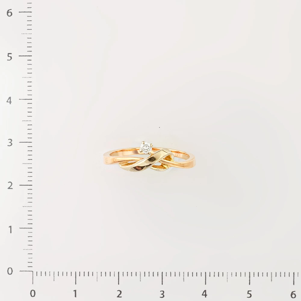 Кольцо с бриллиантом из красного золота 585 пробы