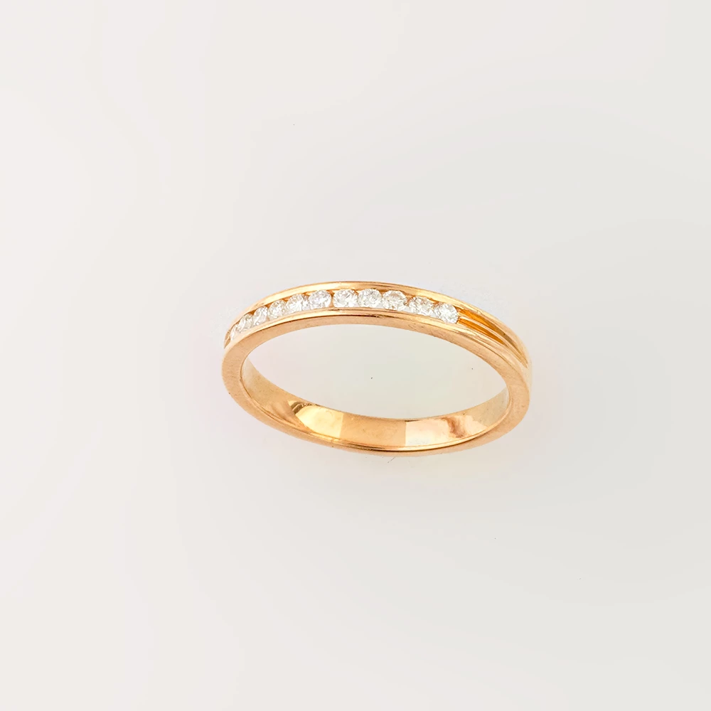 Кольцо с бриллиантом из красного золота 585 пробы