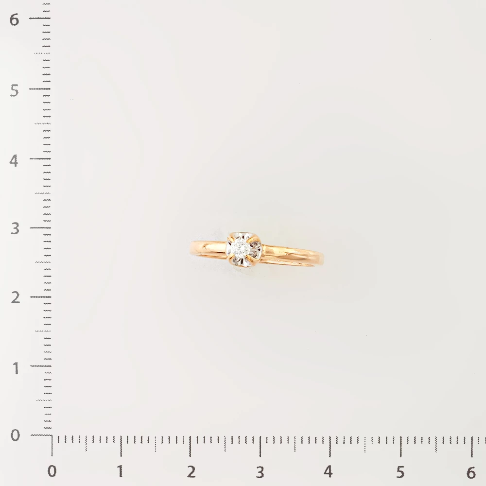 Кольцо с бриллиантом из красного золота 585 пробы