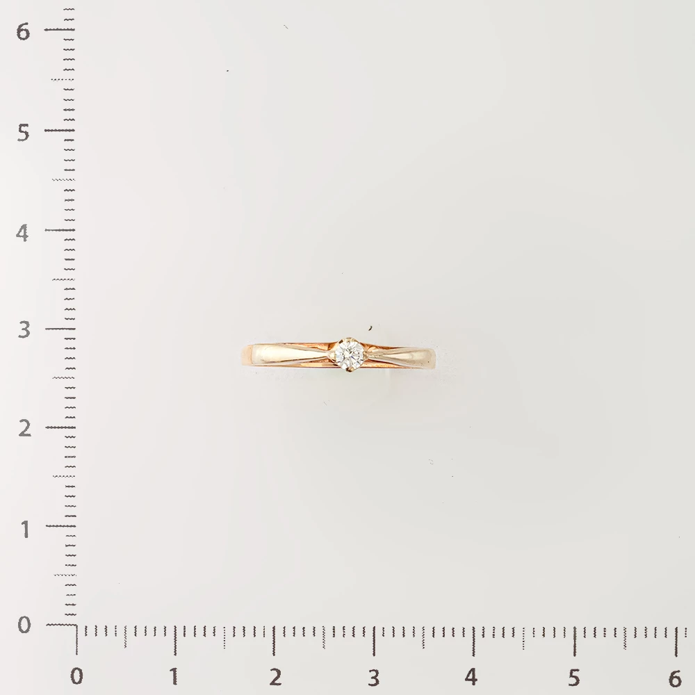 Кольцо с бриллиантом из красного золота 585 пробы