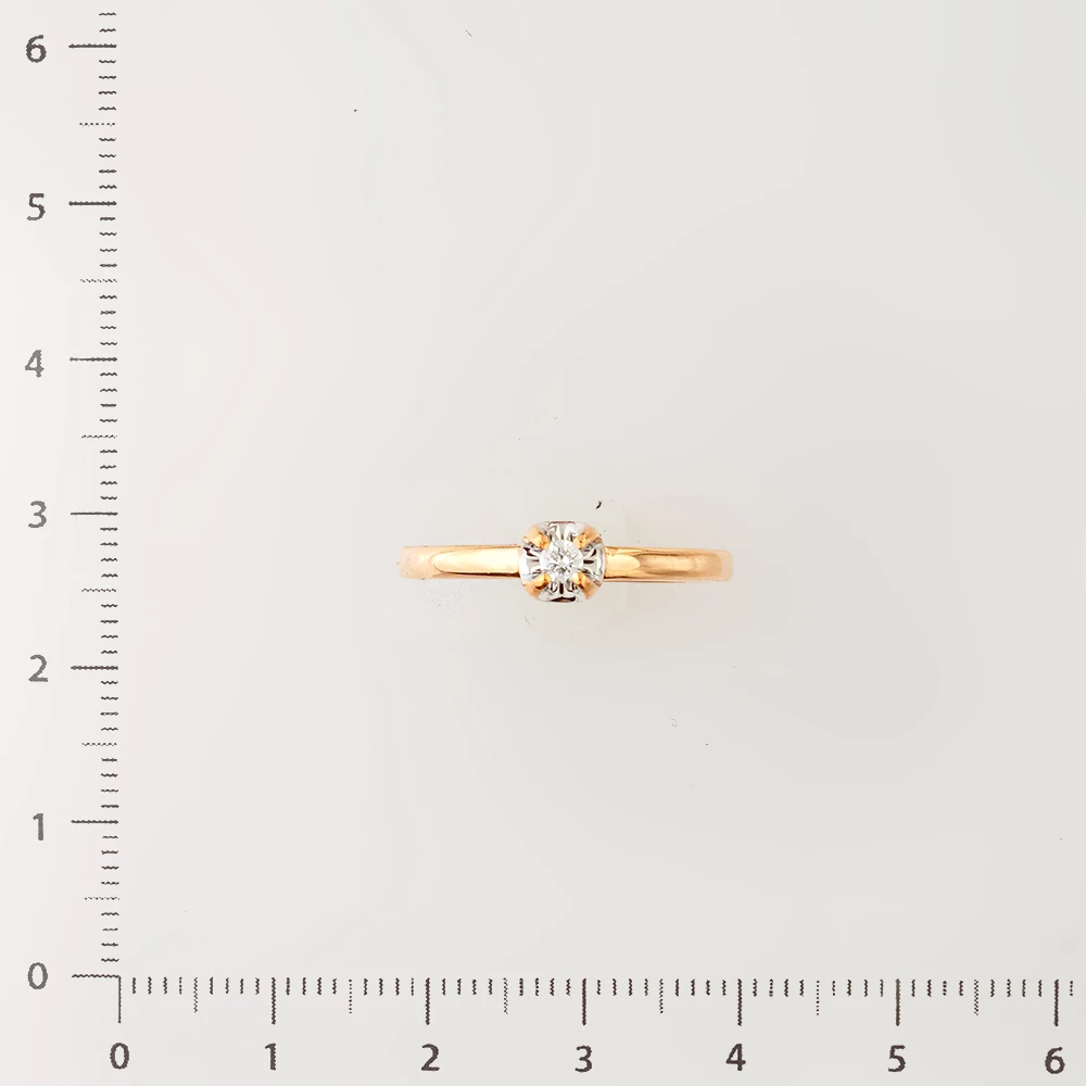 Кольцо с бриллиантом из красного золота 585 пробы