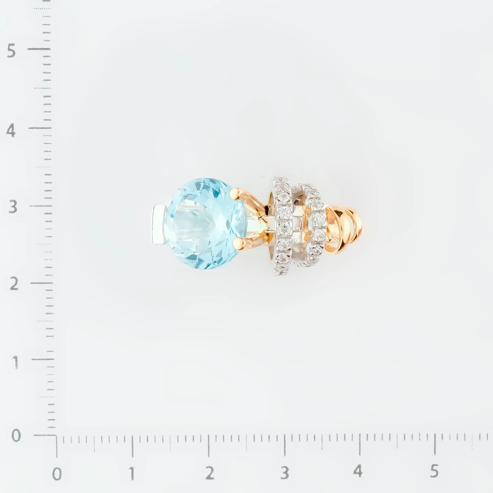 Кольцо с топазом из красного золота 585 пробы