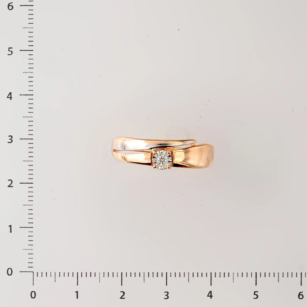 Кольцо с бриллиантом из красного золота 585 пробы