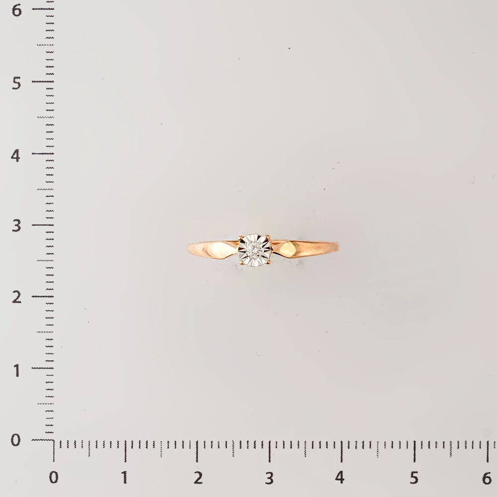 Кольцо с бриллиантом из красного золота 585 пробы