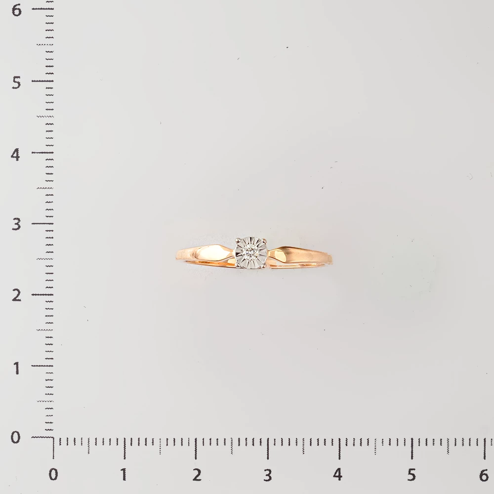 Кольцо с бриллиантом из красного золота 585 пробы