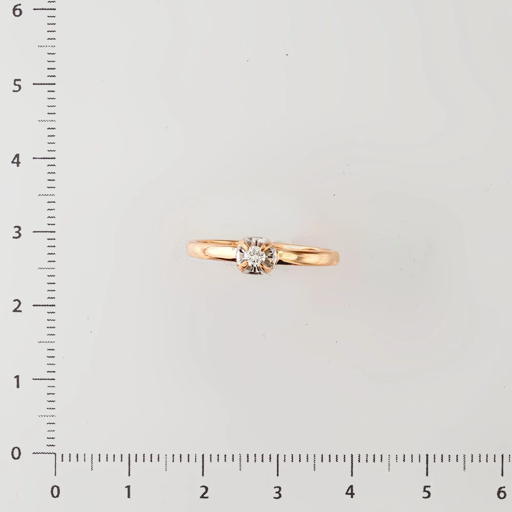 Кольцо с бриллиантом из красного золота 585 пробы