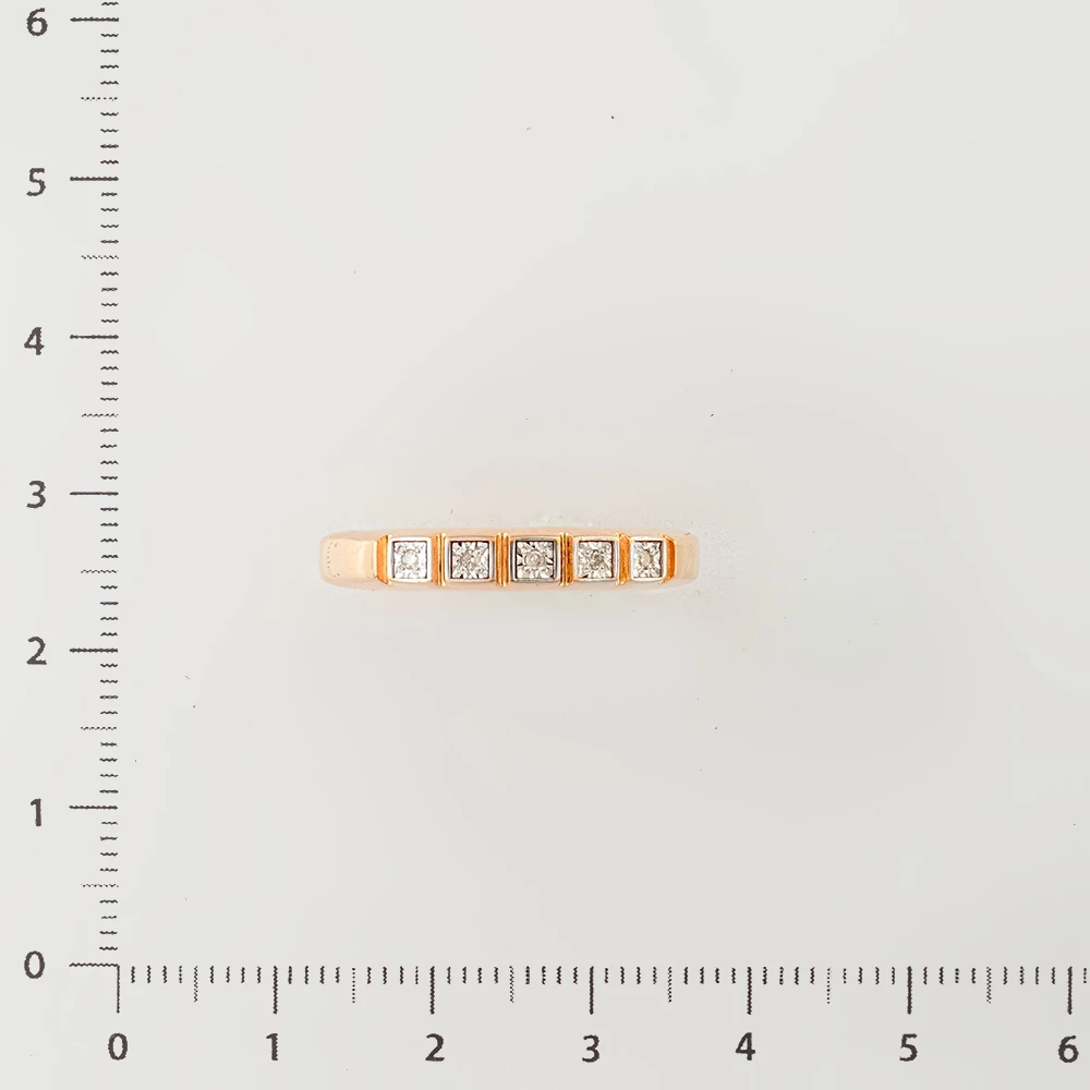 Кольцо с бриллиантом из красного золота 585 пробы