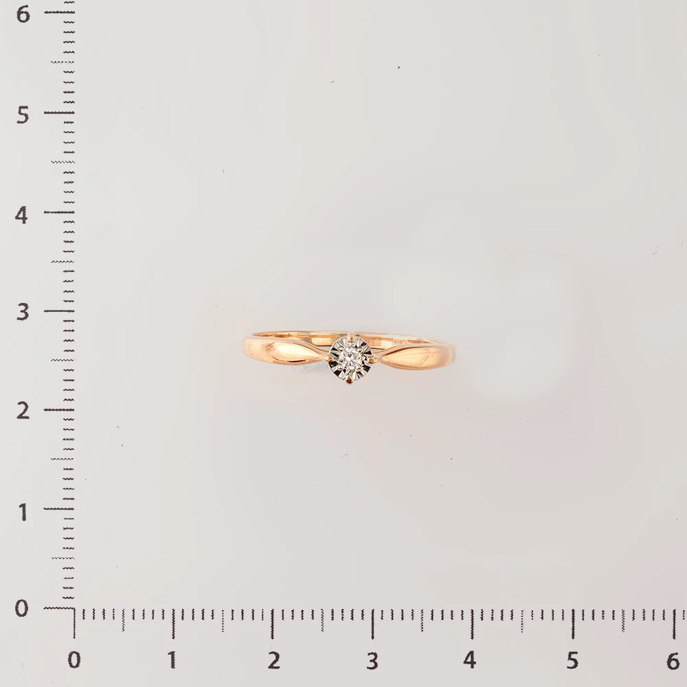 Кольцо с бриллиантом из красного золота 585 пробы Кольцо с бриллиантом из красного золота 585 пробы