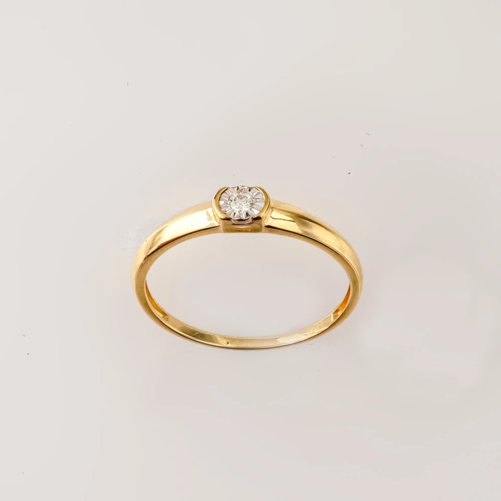 Кольцо с бриллиантом из желтого золота 585 пробы Кольцо с бриллиантом из желтого золота 585 пробы