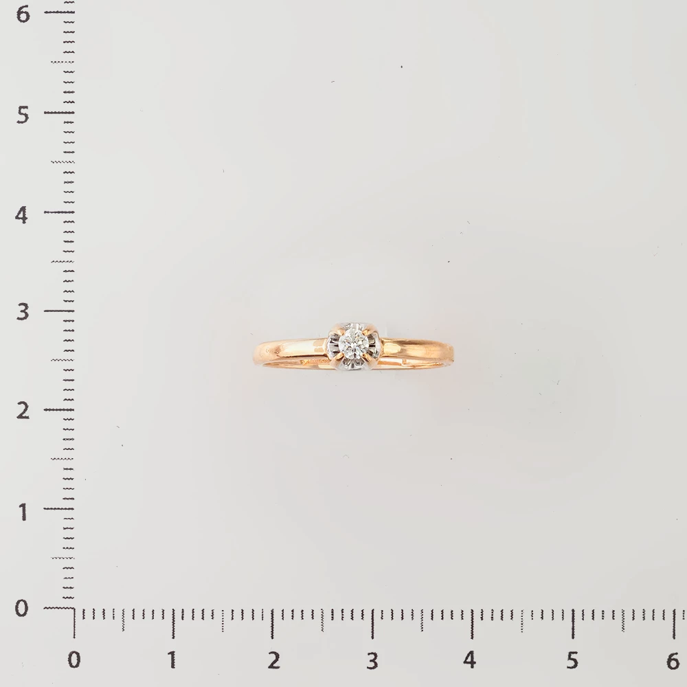 Кольцо с бриллиантом из красного золота 585 пробы