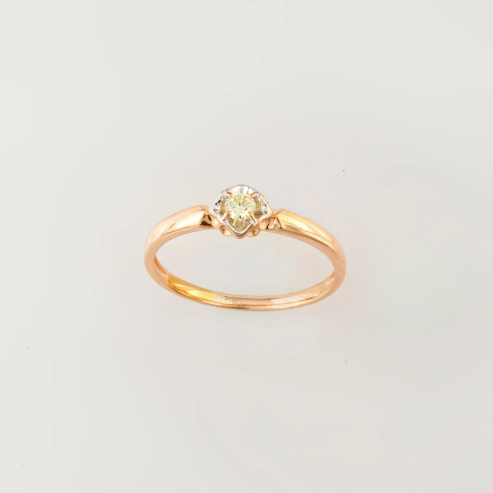 Кольцо с бриллиантом из желтого золота 585 пробы Кольцо с бриллиантом из желтого золота 585 пробы