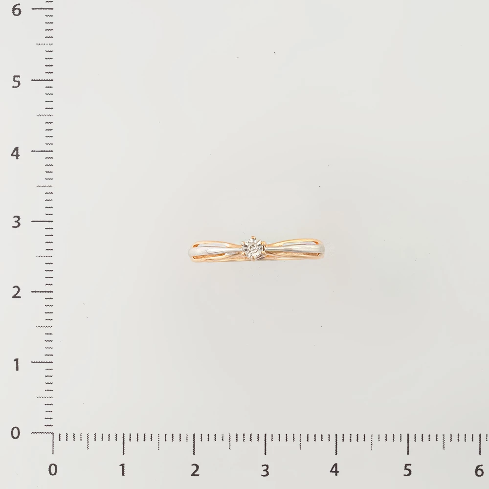 Кольцо с бриллиантом из красного золота 585 пробы