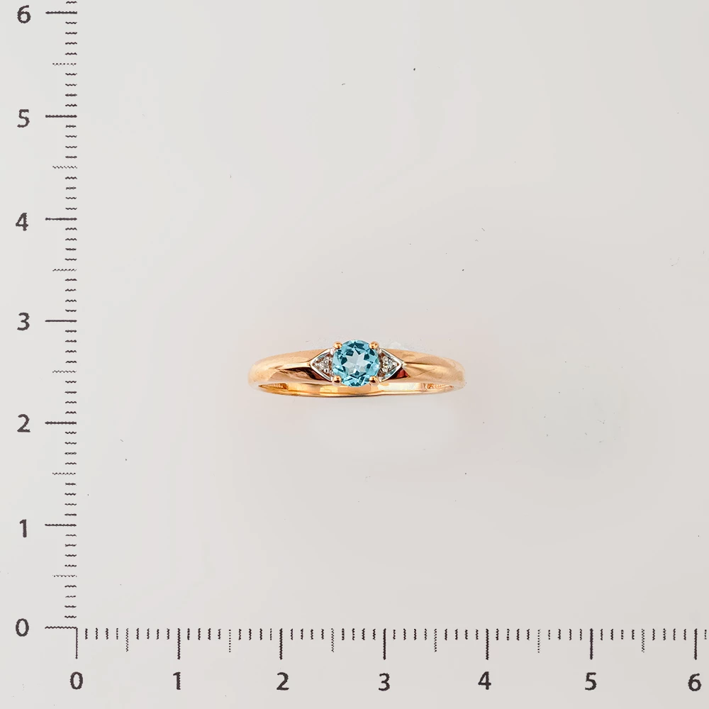 Кольцо с топазом из красного золота 585 пробы Кольцо с топазом из красного золота 585 пробы