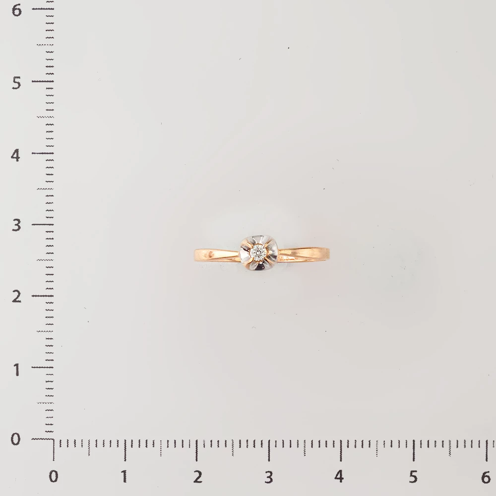 Кольцо с бриллиантом из красного золота 585 пробы Кольцо с бриллиантом из красного золота 585 пробы