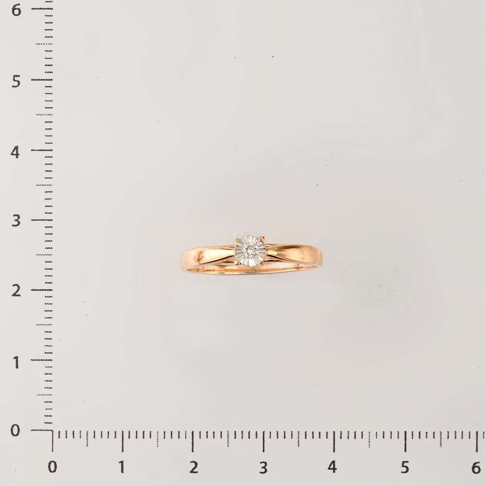 Кольцо с бриллиантом из красного золота 585 пробы