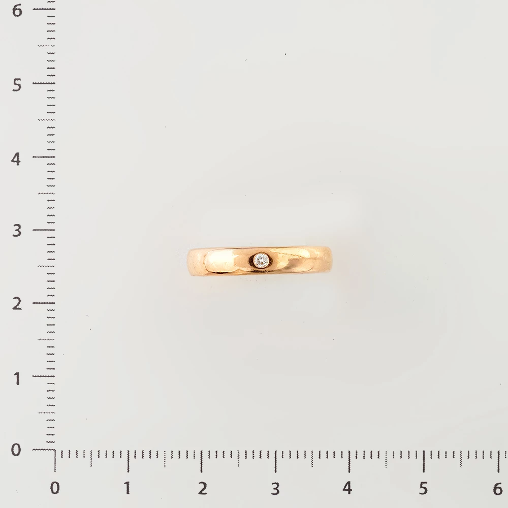 Кольцо с бриллиантом из красного золота 585 пробы Кольцо с бриллиантом из красного золота 585 пробы