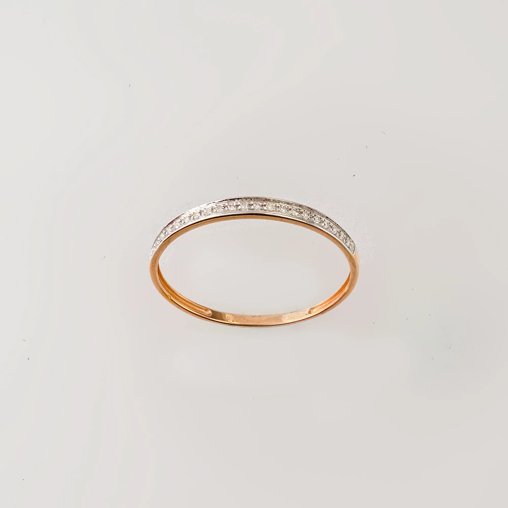 Кольцо с бриллиантом из красного золота 585 пробы