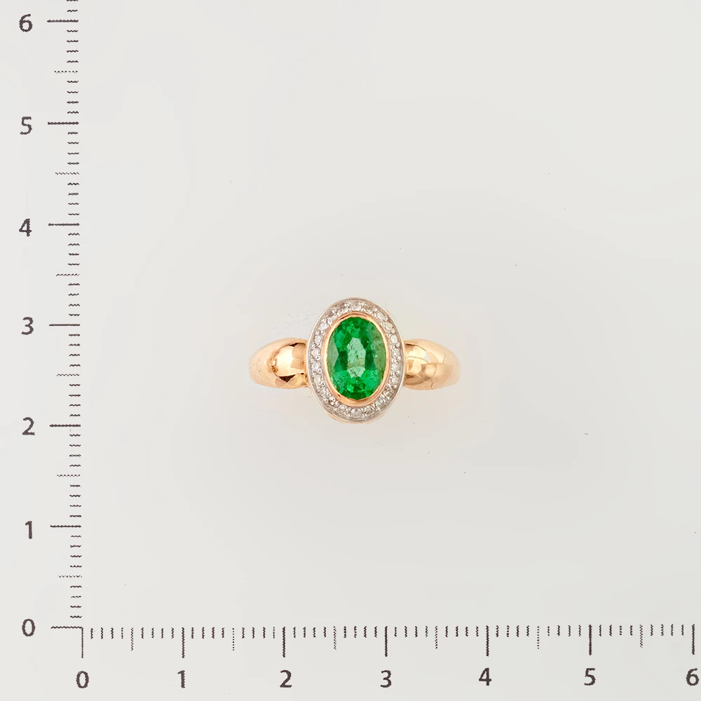 Кольцо с изумрудом из желтого золота 585 пробы