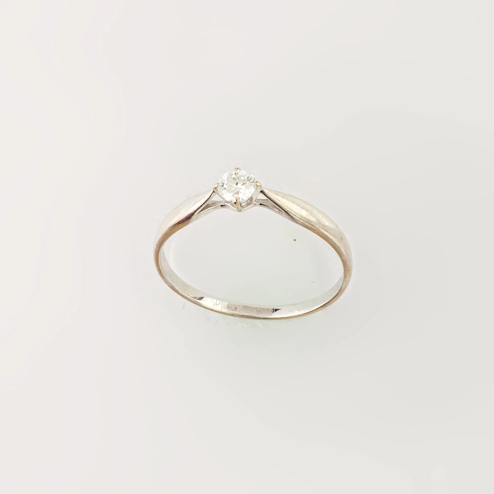 Кольцо с бриллиантом из белого золота 585 пробы