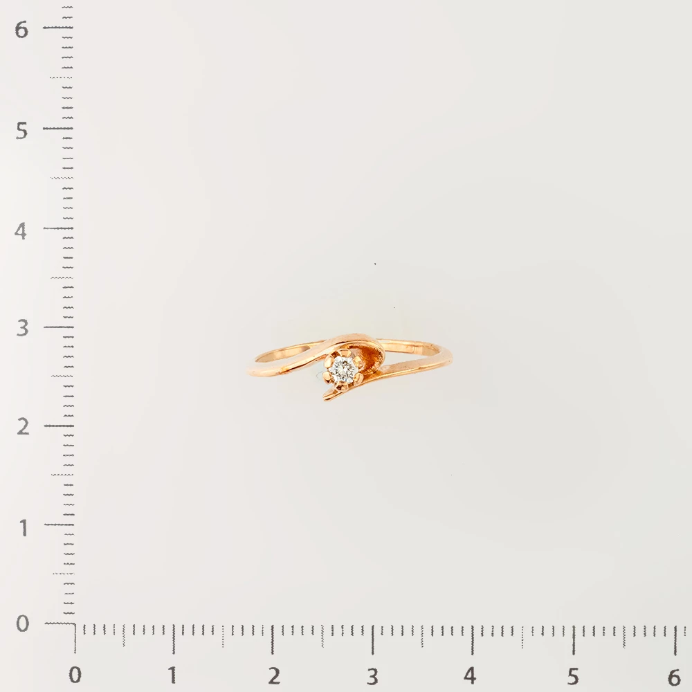 Кольцо с бриллиантом из красного золота 585 пробы