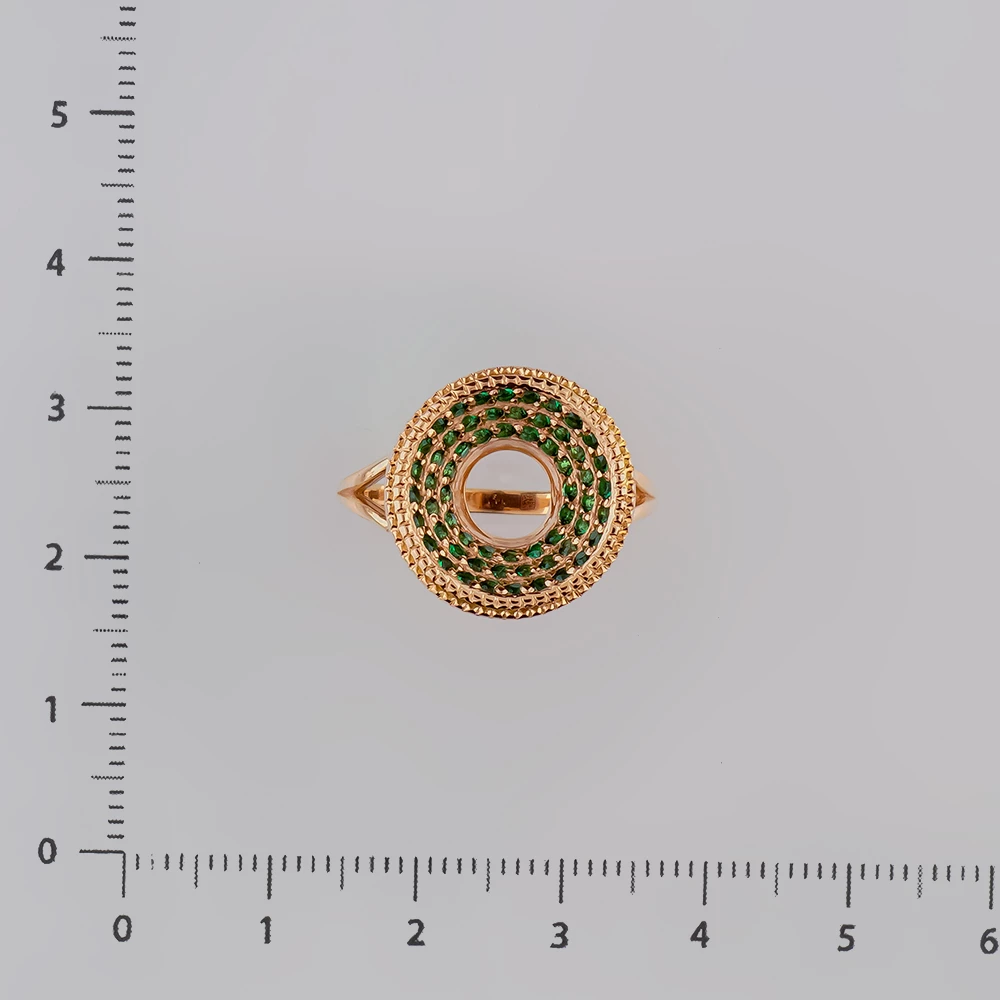 Кольцо с фианитом из красного золота 500 пробы