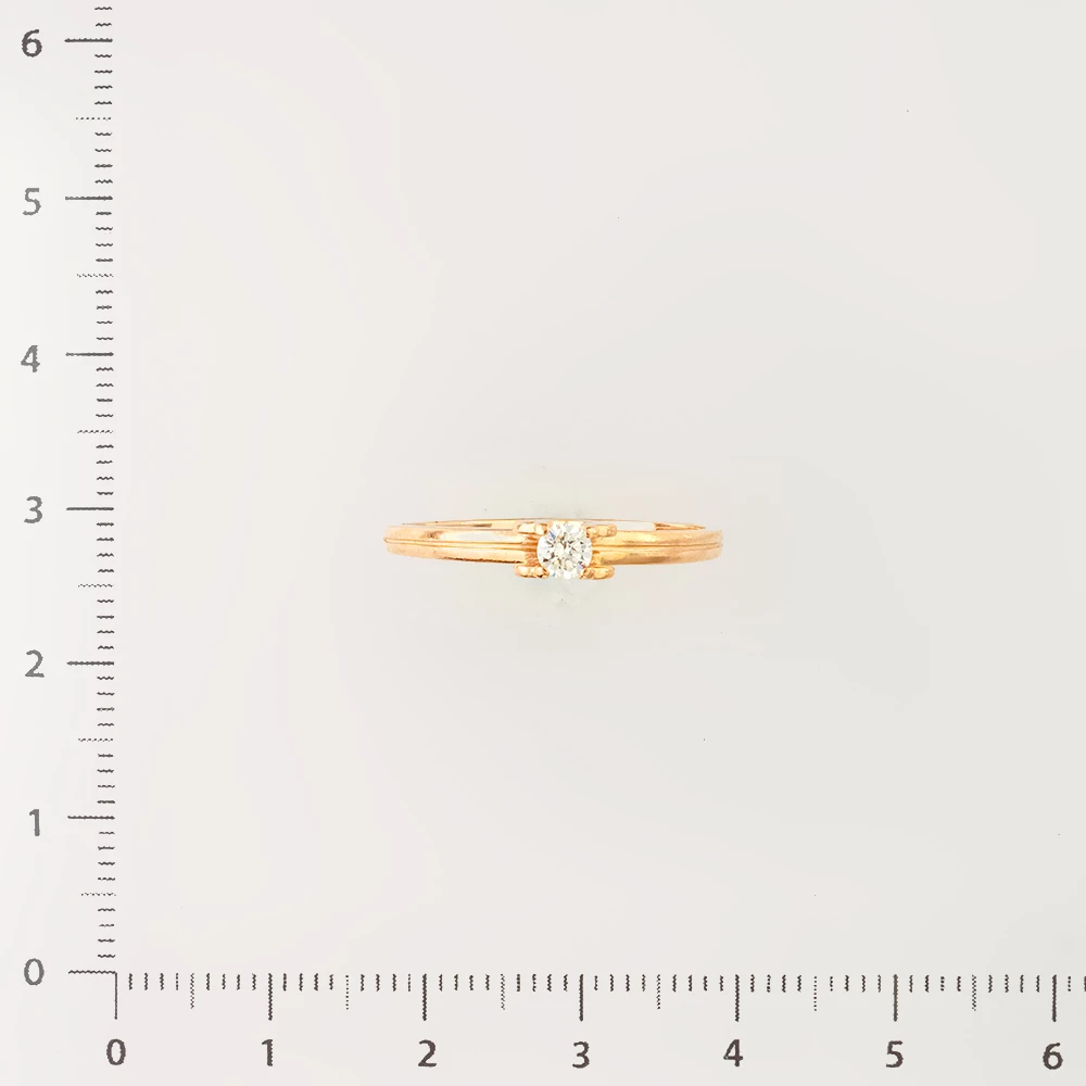 Кольцо с бриллиантом из красного золота 585 пробы