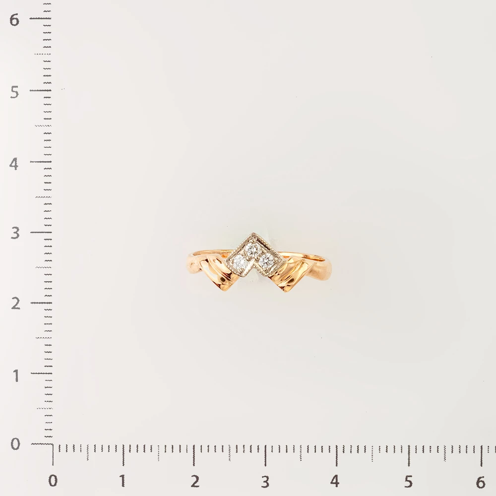 Кольцо с бриллиантом из красного золота 585 пробы